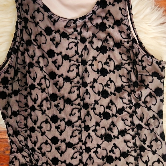 C.P.W. Black Nude and Black Lace Vintage Y2k Fitted Tank Top - Picture 4 of 4